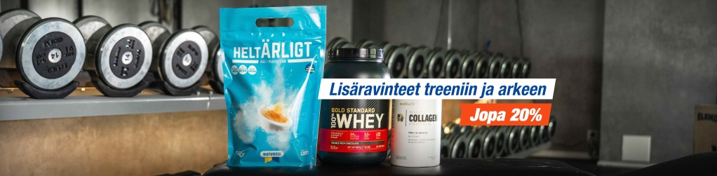 Jopa 20 % | Lisravinteet treeniin ja arkeen